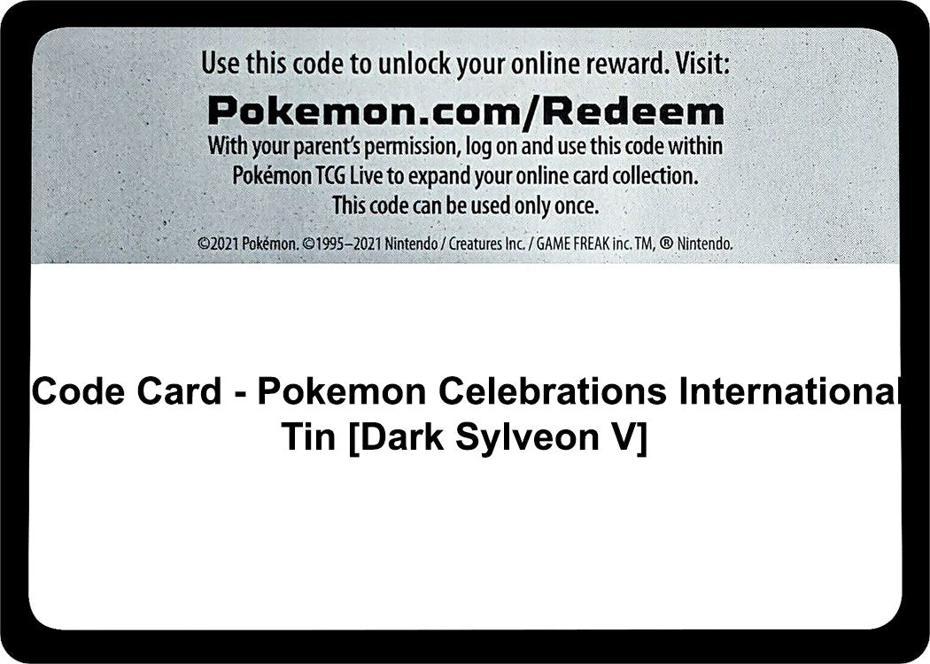 Image for Code Card - Pokemon Celebrations International Tin [Dark Sylveon V] [World Championship Decks] - Pokemon