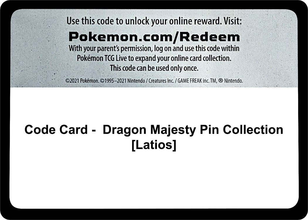 Image for Code Card - Dragon Majesty Pin Collection [Latios] [World Championship Decks] - Pokemon