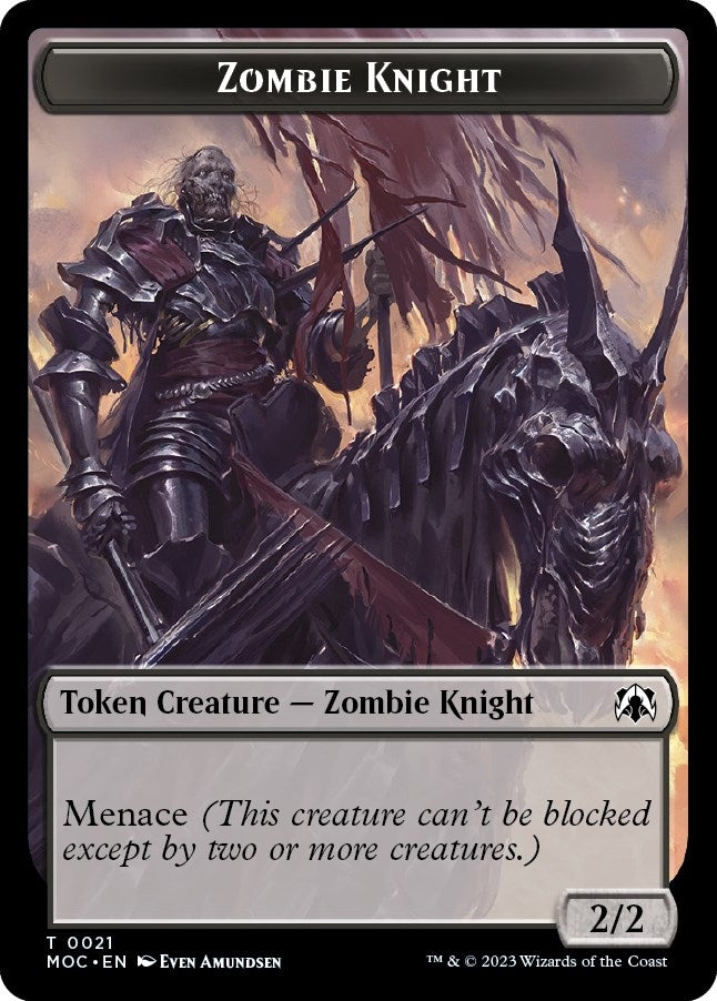 Image for Zombie Knight // Human Double-sided Token (21 // 6) [March of the Machine] - Magic: The Gathering