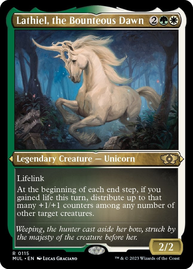 Image for Lathiel, the Bounteous Dawn (Foil Etched) (115) [March of the Machine: Multiverse Legends] - Magic: The Gathering