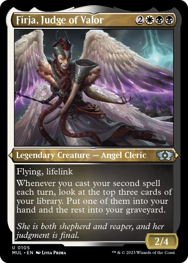 Image for Firja, Judge of Valor (Foil Etched) (105) [March of the Machine: Multiverse Legends] - Magic: The Gathering