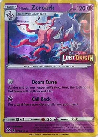 Image for Hisuian Zoroark - 076/196 (Lost Origin Stamped) (076/196) [Miscellaneous Cards & Products] - Pokemon