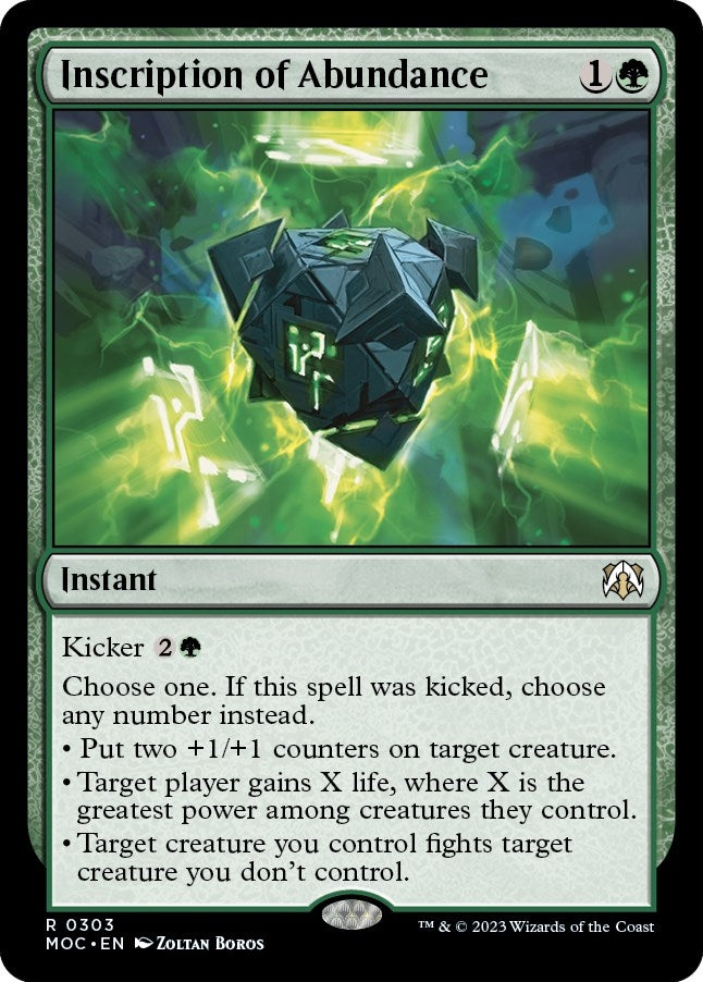 Image for Inscription of Abundance (303) [March of the Machine] - Magic: The Gathering