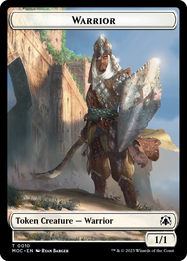 Image for Warrior // Emblem - Elspeth, Sun's Champion Double-sided Token (10 // 43) [March of the Machine] - Magic: The Gathering