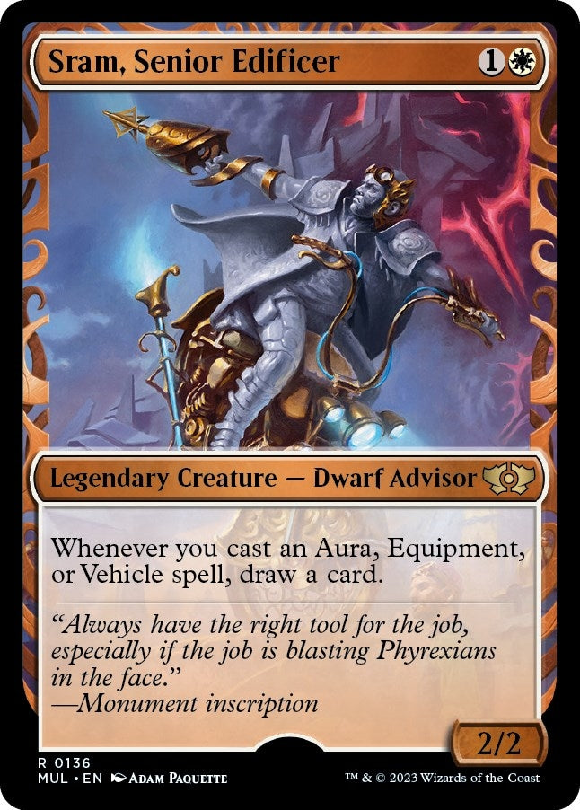 Image for Sram, Senior Edificer (Halo Foil) (136) [March of the Machine: Multiverse Legends] - Magic: The Gathering