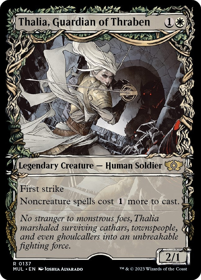 Image for Thalia, Guardian of Thraben (Halo Foil) (137) [March of the Machine: Multiverse Legends] - Magic: The Gathering