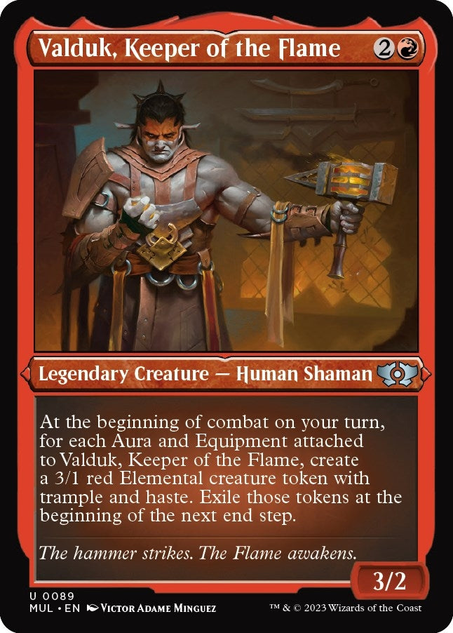 Image for Valduk, Keeper of the Flame (Foil Etched) (89) [March of the Machine: Multiverse Legends] - Magic: The Gathering