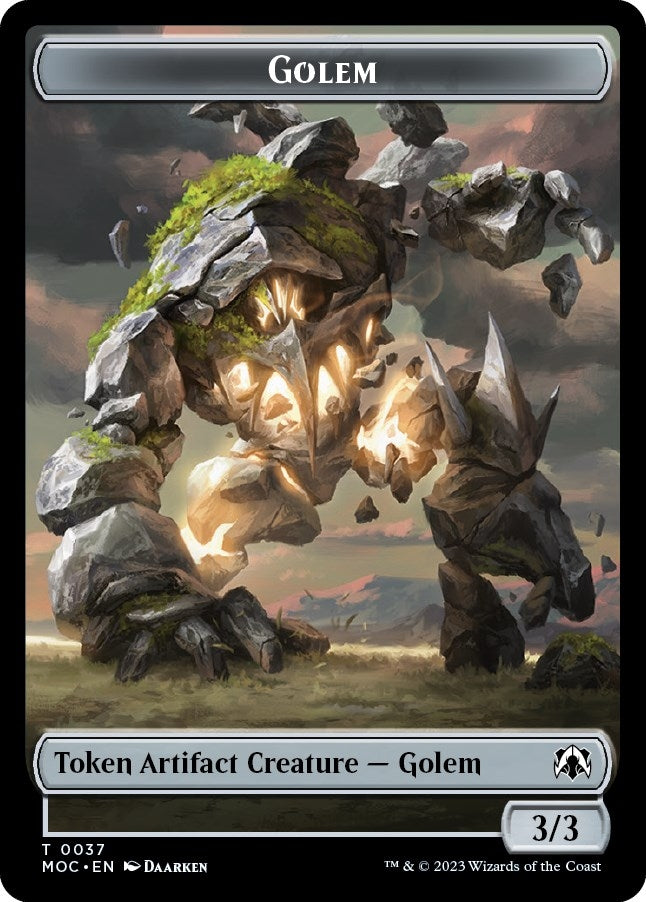 Golem // Blood Double-sided Token (37 // 32) [Commander: March of the Machine Tokens]