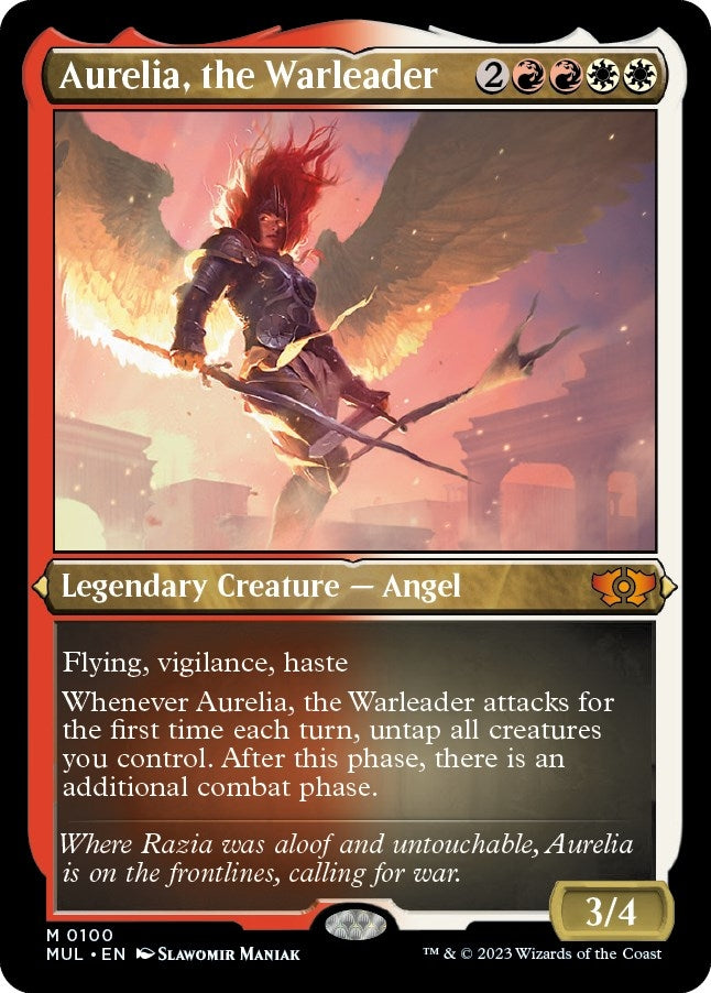 Image for Aurelia, the Warleader (Foil Etched) (100) [March of the Machine: Multiverse Legends] - Magic: The Gathering