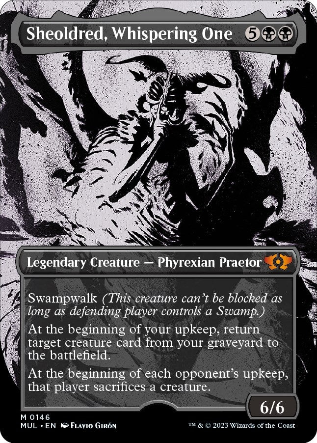 Image for Sheoldred, Whispering One (Halo Foil) (146) [March of the Machine: Multiverse Legends] - Magic: The Gathering