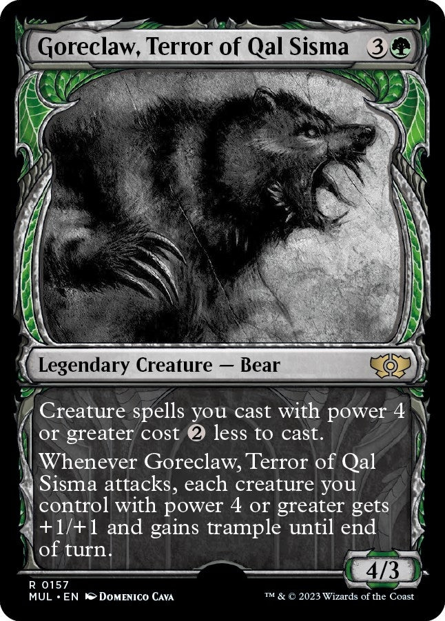 Image for Goreclaw, Terror of Qal Sisma (Halo Foil) (157) [March of the Machine: Multiverse Legends] - Magic: The Gathering
