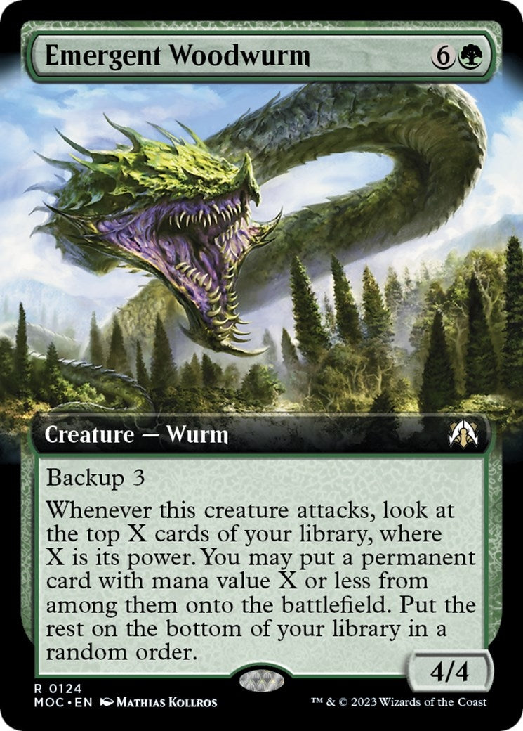 Image for Emergent Woodwurm (Extended Art) (124) [March of the Machine] - Magic: The Gathering