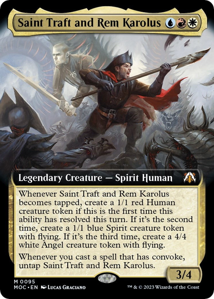 Image for Saint Traft and Rem Karolus (Extended Art) (95) [March of the Machine] - Magic: The Gathering