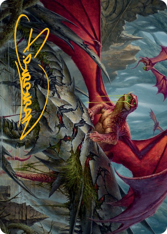 Image for Hoarding Broodlord Art Card (Gold-Stamped Signature) (23) [March of the Machine] - Magic: The Gathering
