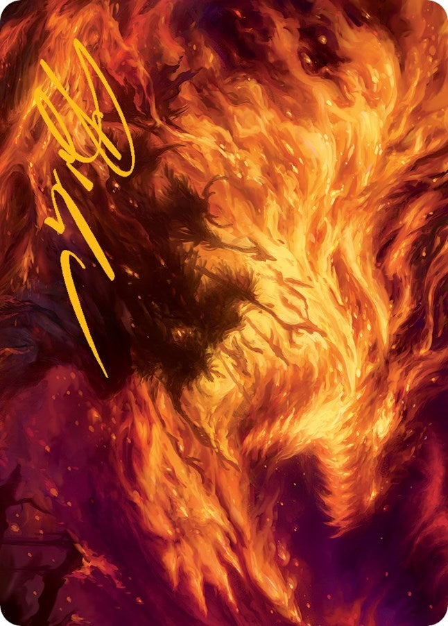 Image for Stoke the Flames Art Card (Gold-Stamped Signature) (38) [March of the Machine] - Magic: The Gathering