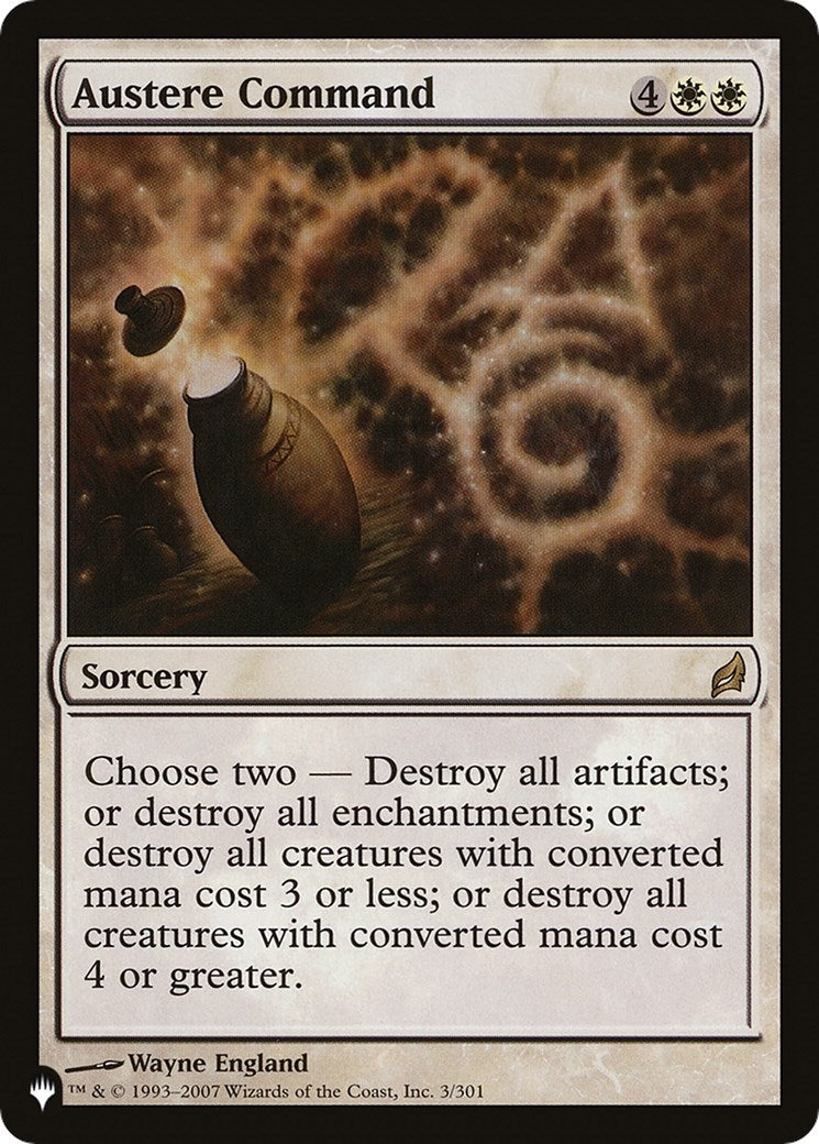Austere Command (LRW) (3/301) [The List Reprints]