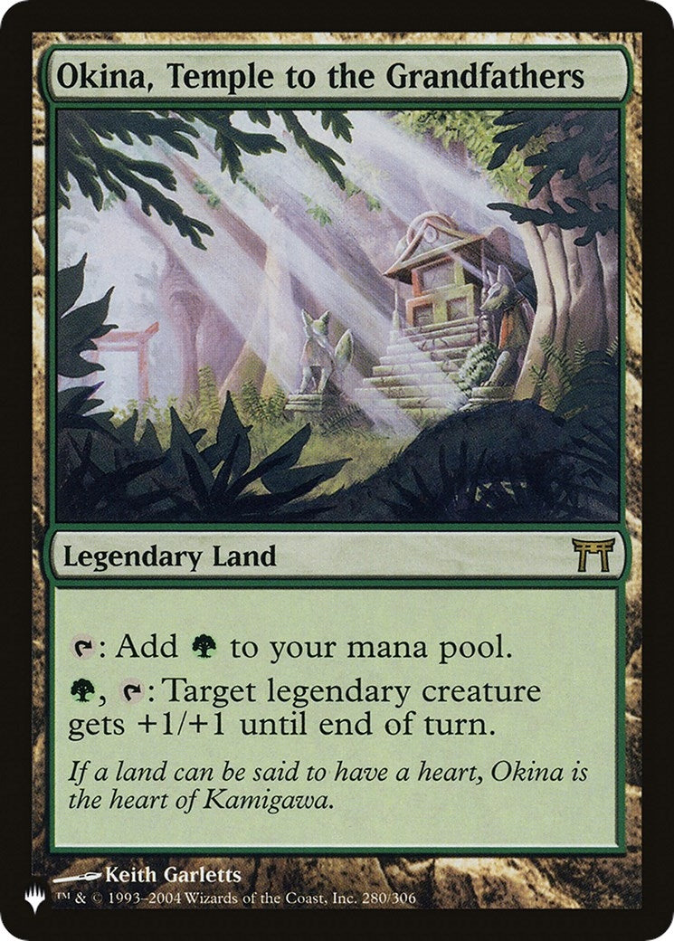 Image for Okina, Temple to the Grandfathers (280/306) [The List Reprints] - Magic: The Gathering