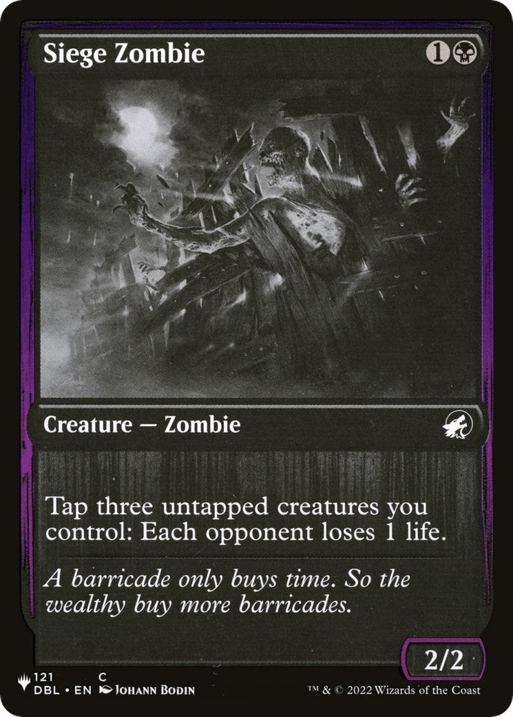 Image for Siege Zombie (121) [The List Reprints] - Magic: The Gathering