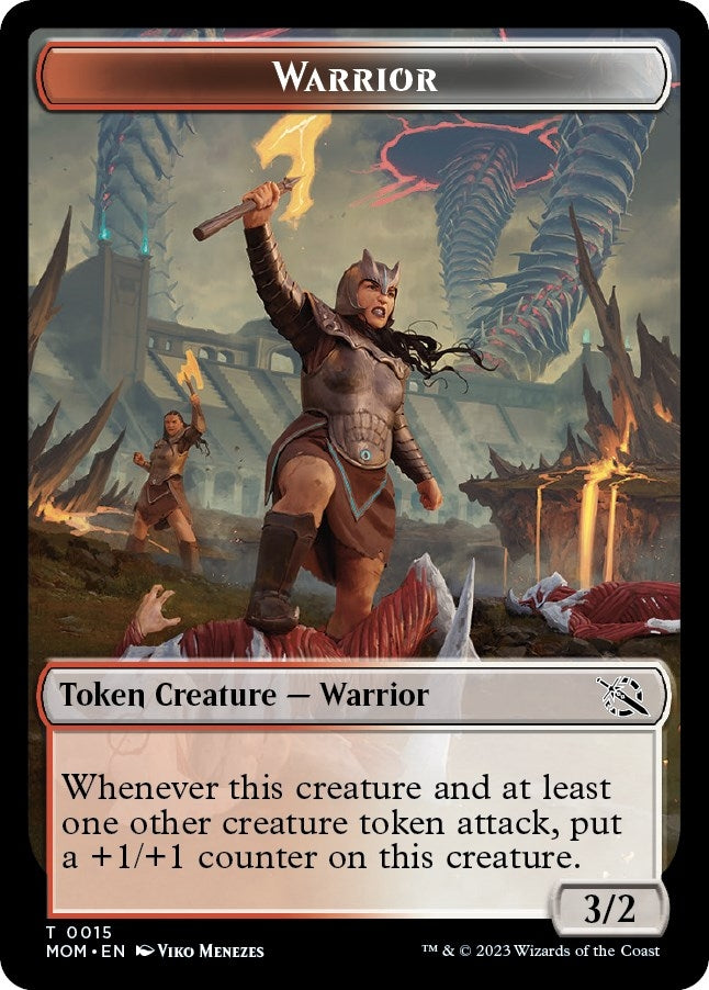 Image for Warrior // Dinosaur Double-Sided Token (15 // 7) [March of the Machine] - Magic: The Gathering