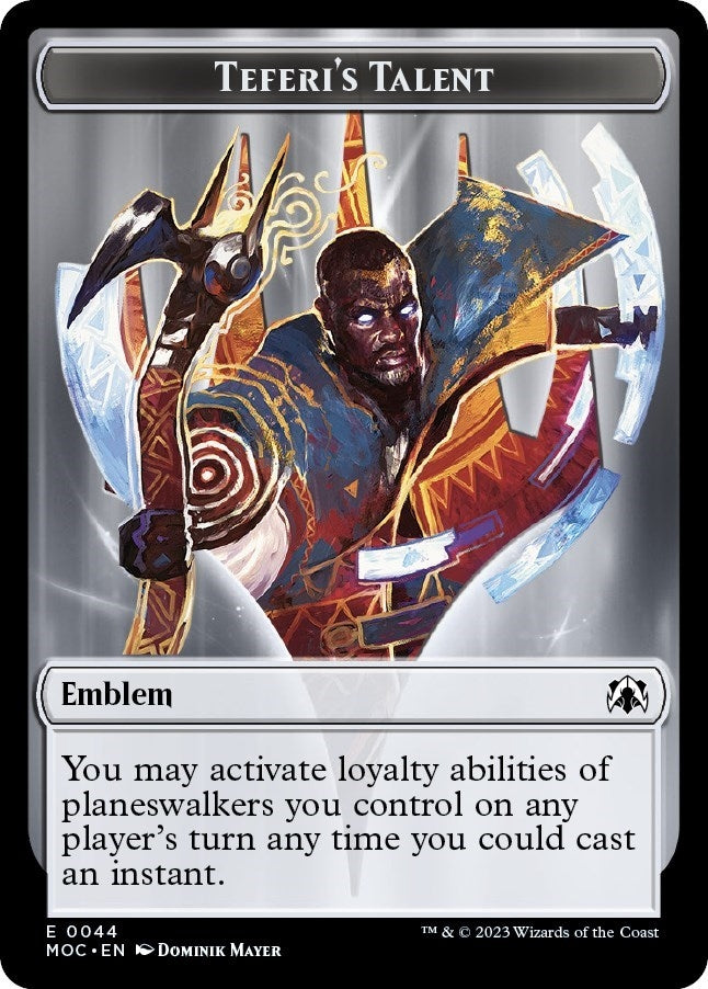 Image for Emblem - Teferi's Talent // Phyrexian Myr Double-Sided Token (44 // 1) [March of the Machine] - Magic: The Gathering