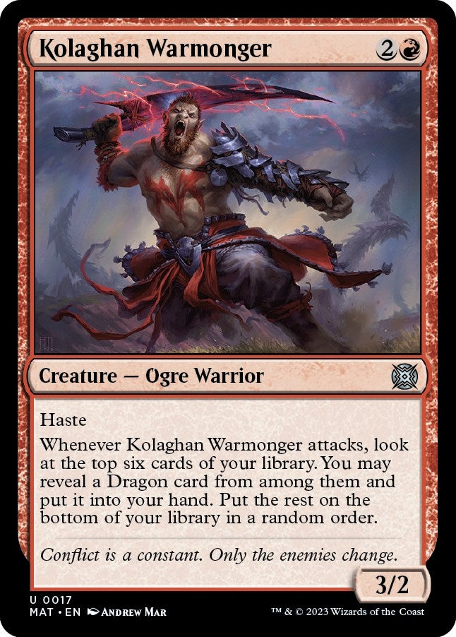 Image for Kolaghan Warmonger (17) [March of the Machine: The Aftermath] - Magic: The Gathering
