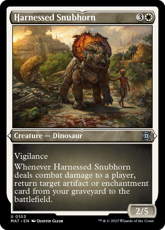 Image for Harnessed Snubhorn (Foil Etched) (103) [March of the Machine: The Aftermath] - Magic: The Gathering