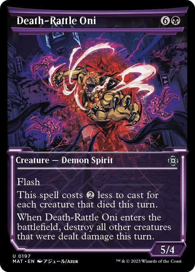 Image for Death-Rattle Oni (Halo Foil) (197) [March of the Machine: The Aftermath] - Magic: The Gathering