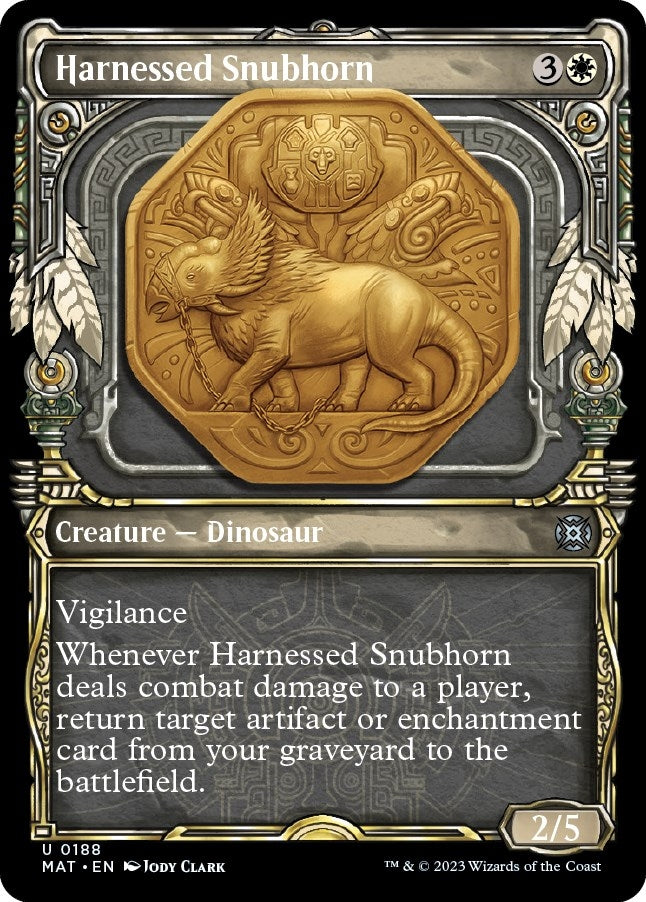 Image for Harnessed Snubhorn (Halo Foil) (188) [March of the Machine: The Aftermath] - Magic: The Gathering