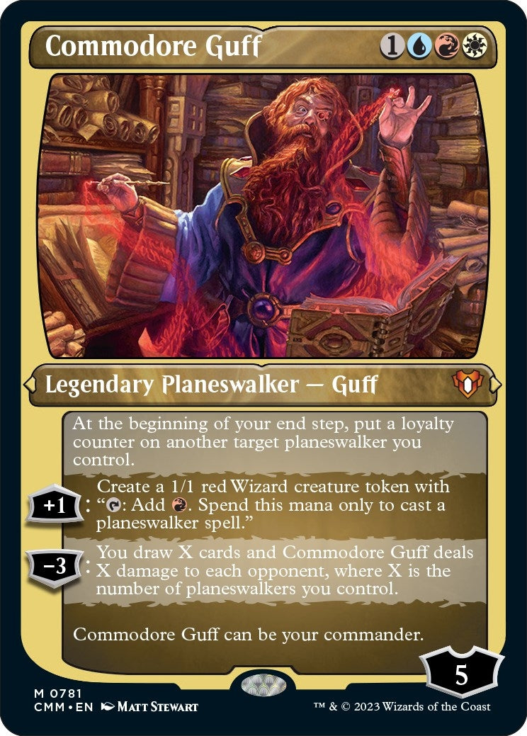 Commodore Guff (Display Commander) (Foil Etched) - Thick Stock (781) [Commander Masters]