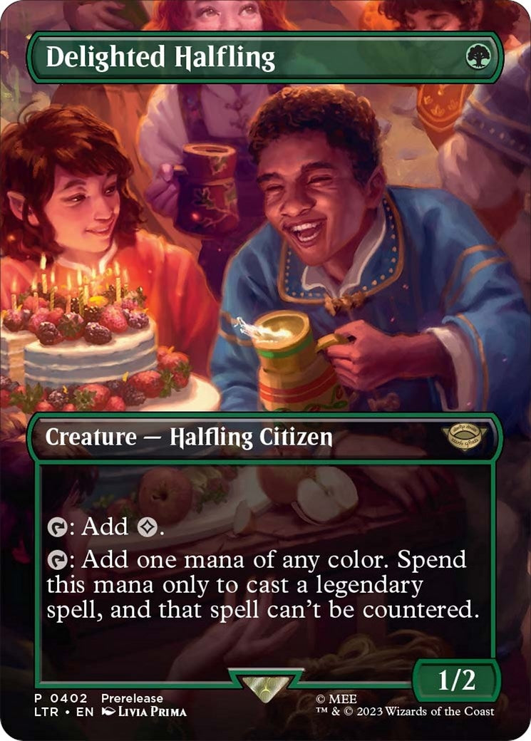 Image for Delighted Halfling (Borderless) (402) [Universes Beyond: The Lord of the Rings: Tales of Middle-earth] - Magic: The Gathering