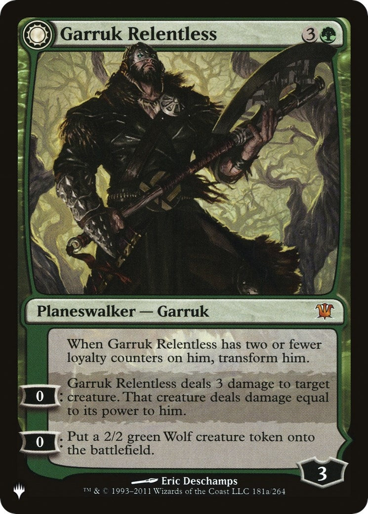 Image for Garruk Relentless (181) [The List Reprints] - Magic: The Gathering