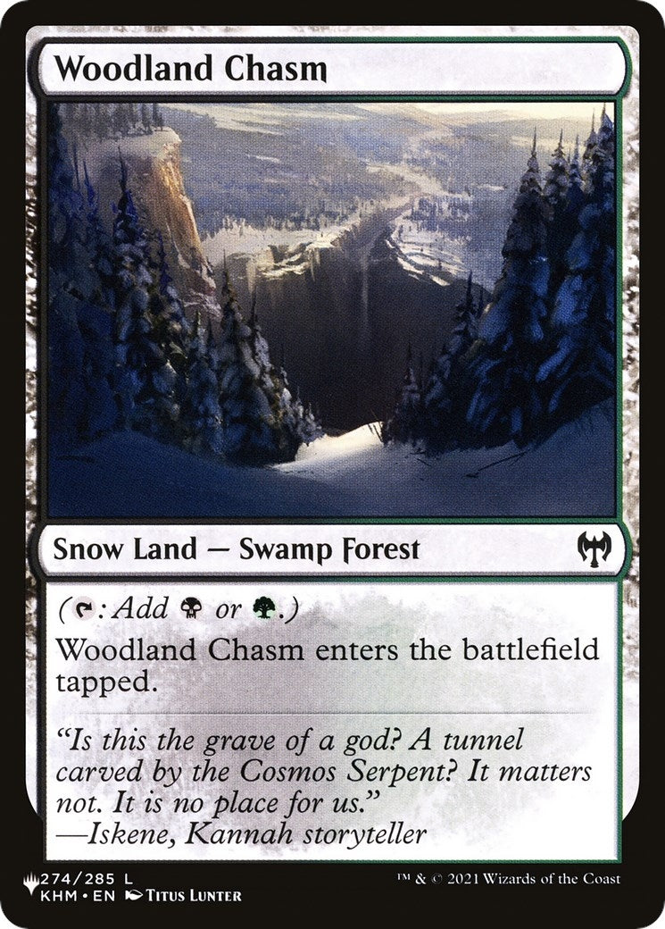 Image for Woodland Chasm (274) [The List Reprints] - Magic: The Gathering