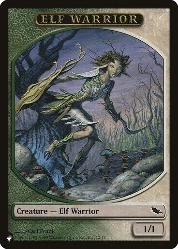 Image for Elf Warrior // Emblem - Tibalt, Cosmic Impostor Double-sided Token (12 // 21) [The List Reprints] - Magic: The Gathering