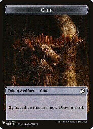 Image for Clue // Golem Double-sided Token (16 // 26) [The List Reprints] - Magic: The Gathering