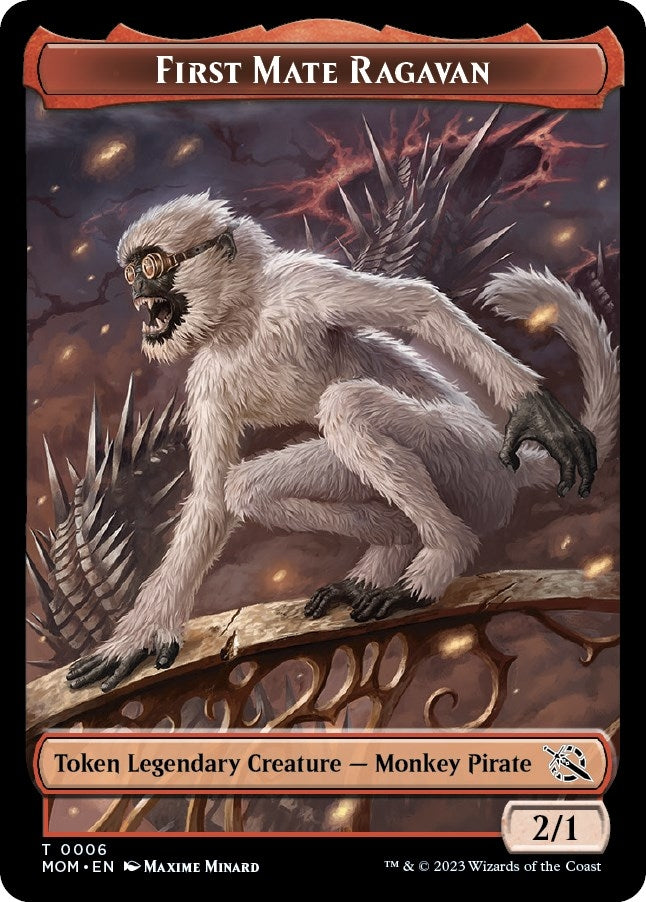 Image for First Mate Ragavan // Emblem - Teferi's Talent Double-Sided Token (6 // 44) [March of the Machine] - Magic: The Gathering