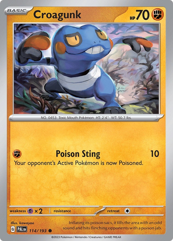 Image for Croagunk (114/193) [SV02: Paldea Evolved] - Pokemon
