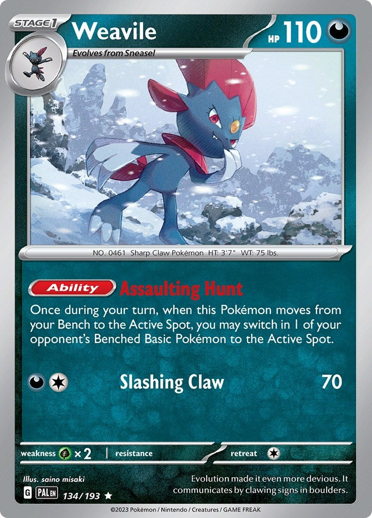 Image for Weavile (134/193) [SV02: Paldea Evolved] - Pokemon