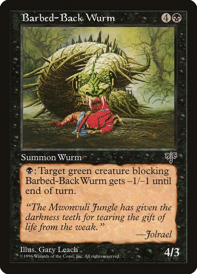 Image for Barbed-Back Wurm [Mirage] - Magic: The Gathering