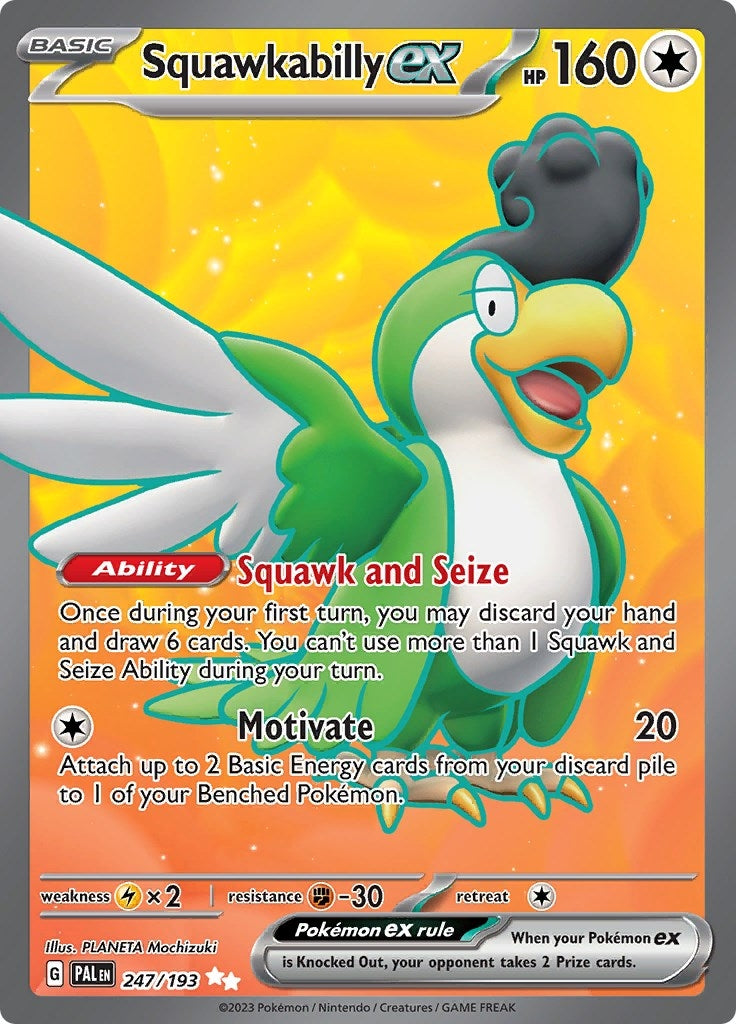 Image for Squawkabilly ex (247/193) [SV02: Paldea Evolved] - Pokemon