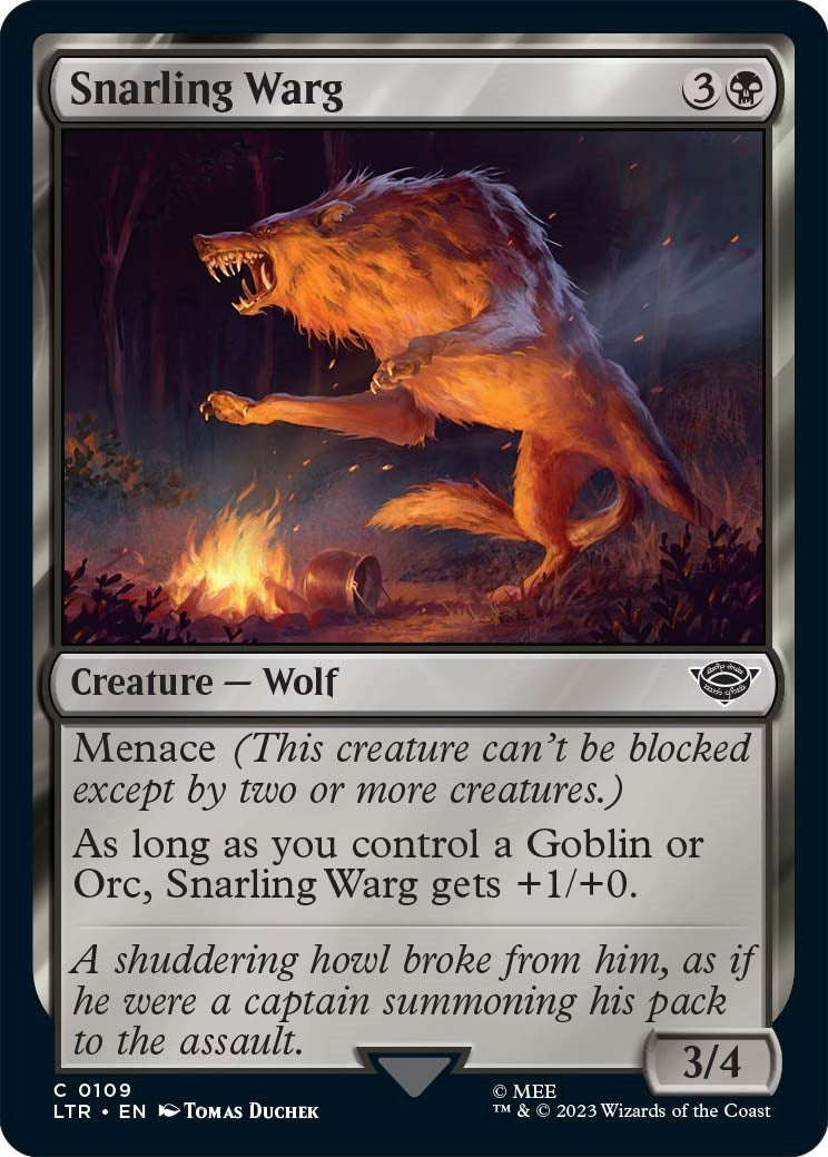 Image for Snarling Warg (109) [Universes Beyond: The Lord of the Rings: Tales of Middle-earth] - Magic: The Gathering