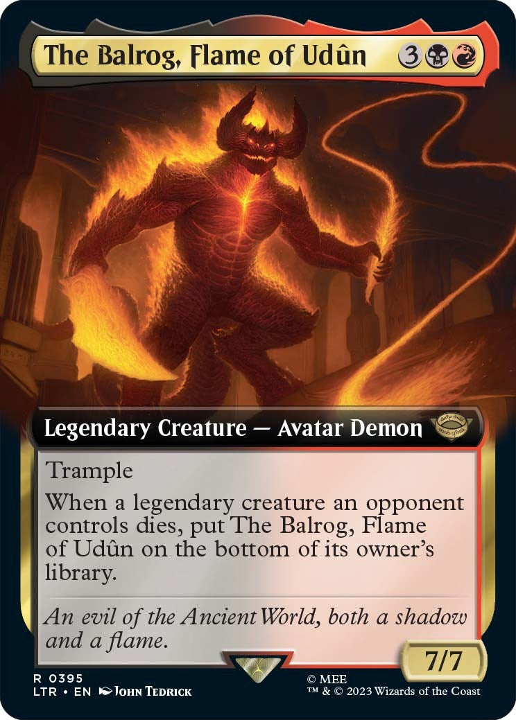 Image for The Balrog, Flame of Udun (Extended Art) (395) [Universes Beyond: The Lord of the Rings: Tales of Middle-earth] - Magic: The Gathering