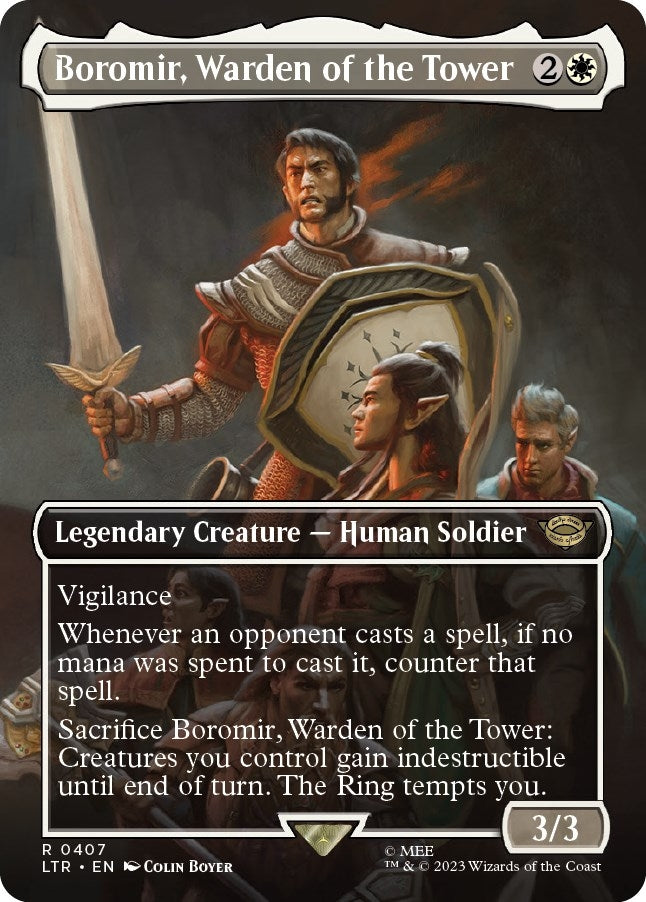 Image for Boromir, Warden of the Tower (Borderless) (407) [Universes Beyond: The Lord of the Rings: Tales of Middle-earth] - Magic: The Gathering