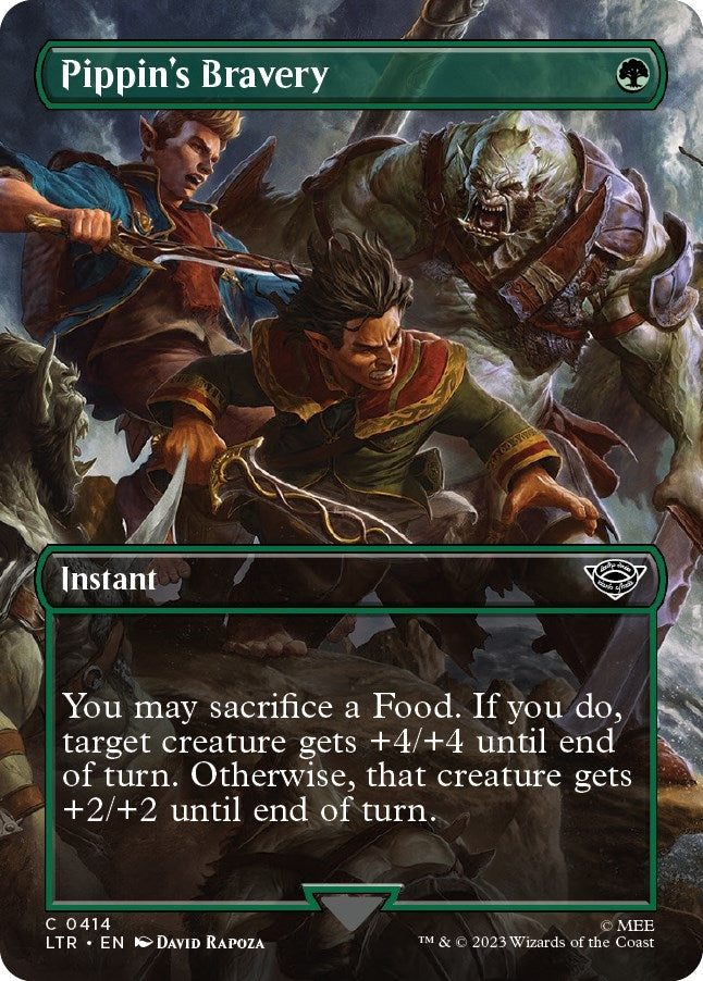 Image for Pippin's Bravery (Borderless) (414) [Universes Beyond: The Lord of the Rings: Tales of Middle-earth] - Magic: The Gathering
