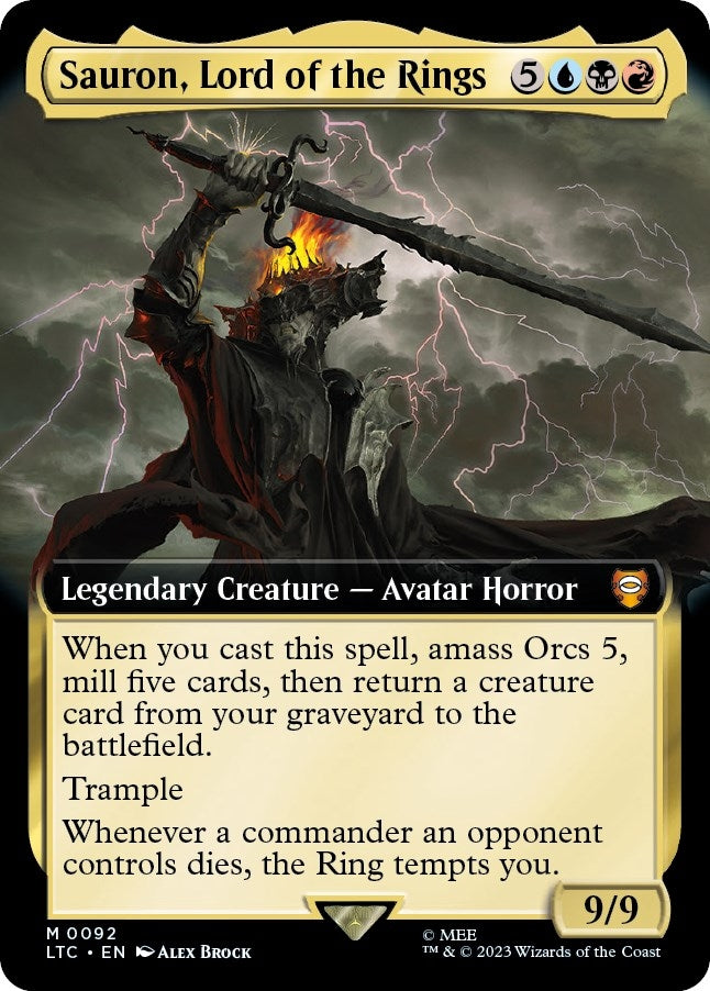 Image for Sauron, Lord of the Rings (Extended Art) (92) [The Lord of the Rings: Tales of Middle-earth] - Magic: The Gathering