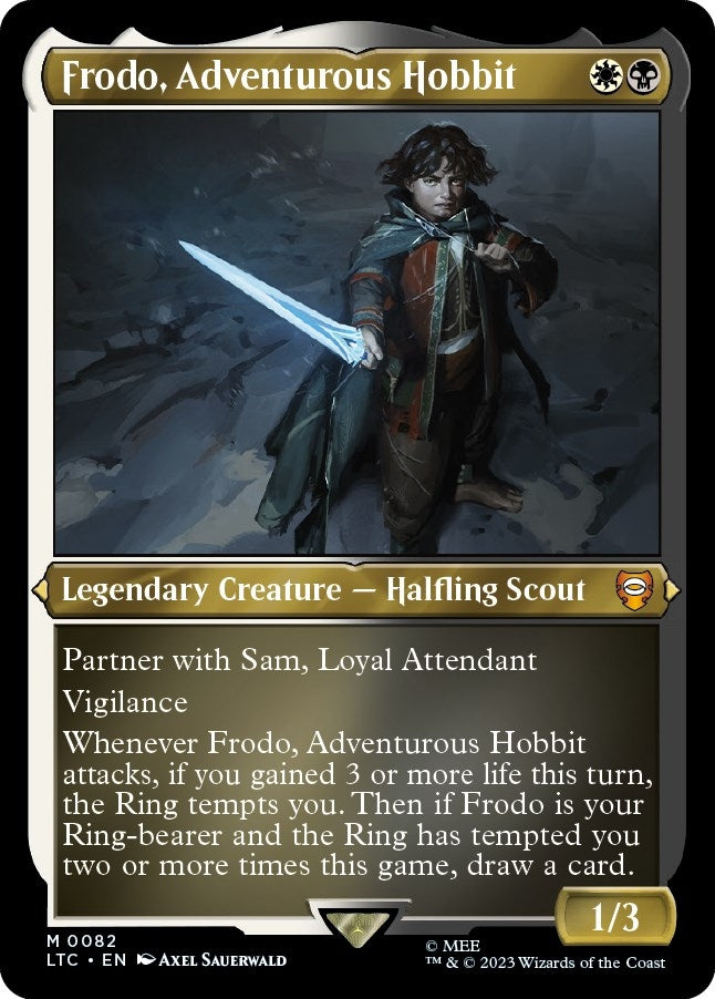 Image for Frodo, Adventurous Hobbit (Display Commander) - Thick Stock (82) [The Lord of the Rings: Tales of Middle-earth] - Magic: The Gathering