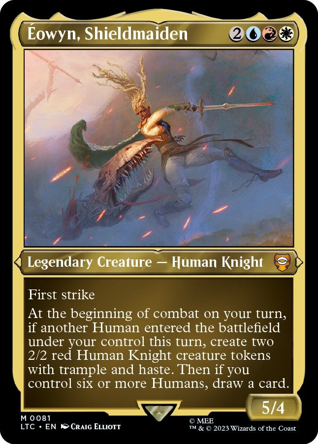 Eowyn, Shieldmaiden (Display Commander) - Thick Stock (81) [Commander: The Lord of the Rings: Tales of Middle-earth]