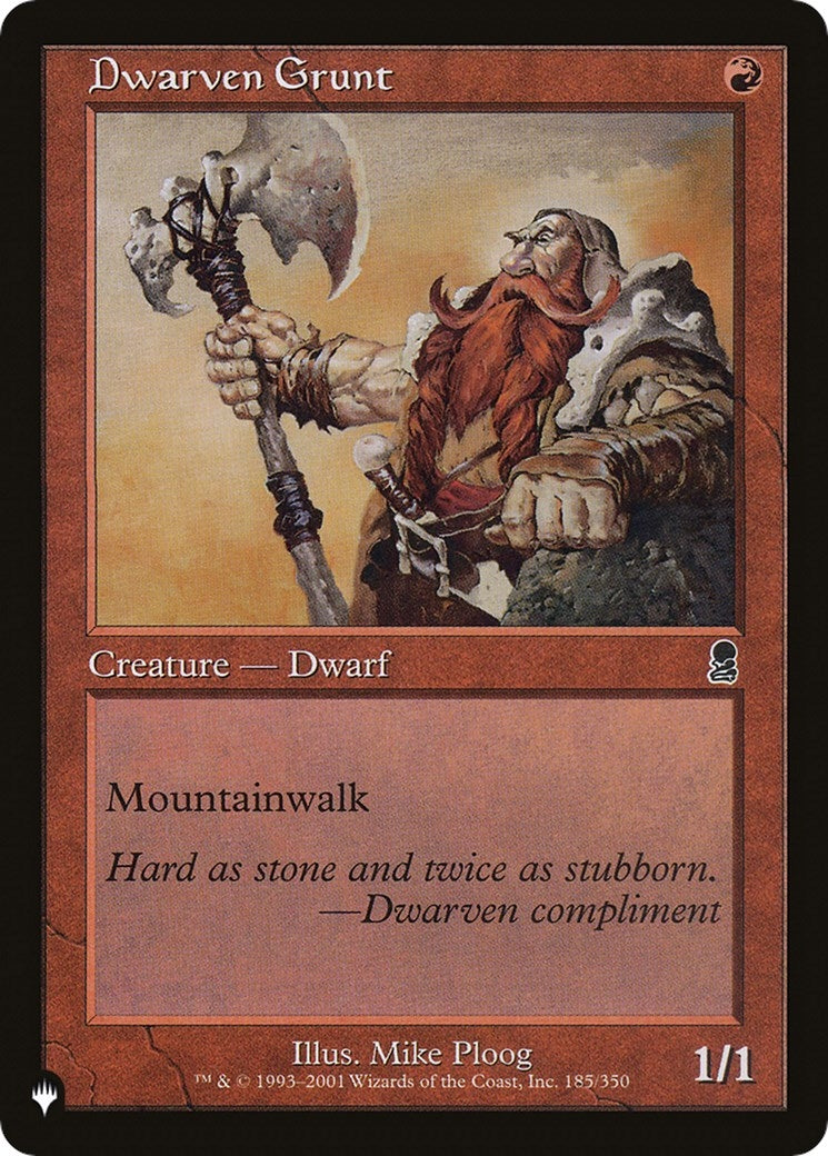 Dwarven Grunt (185/350) [The List Reprints]