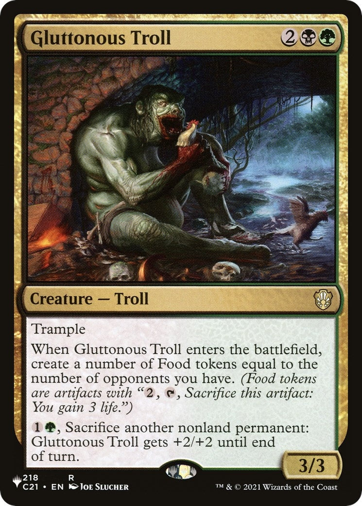 Image for Gluttonous Troll (218/081) [The List Reprints] - Magic: The Gathering