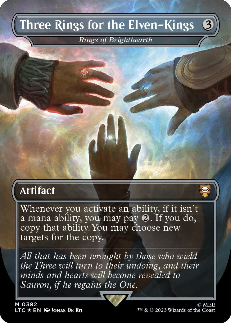 Three Rings for the Elven-Kings - Rings of Brighthearth (Surge Foil) (382) [Commander: The Lord of the Rings: Tales of Middle-earth]