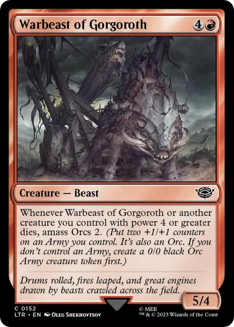 Image for Warbeast of Gorgoroth (152) [Universes Beyond: The Lord of the Rings: Tales of Middle-earth] - Magic: The Gathering